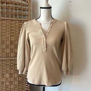 Women's Beige Button-Up Top